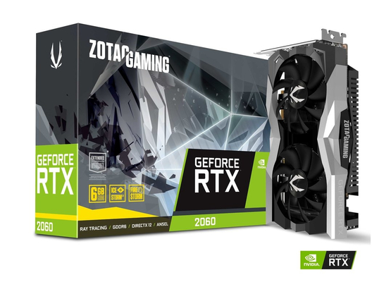 δίδυμος ανεμιστήρας GeForce RTX 2060 ΤΥΧΕΡΟΎ ΠΑΙΧΝΙΔΙΟΎ καρτών ZOTAC 14Gbps 6GB Geforce γραφικός