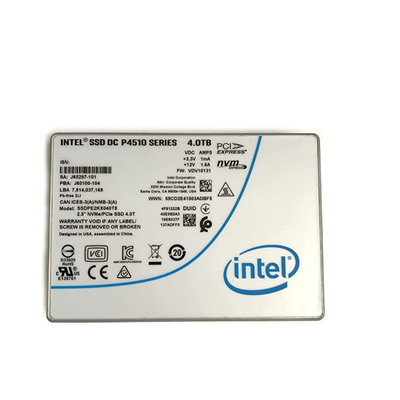 Συνεχές ρεύμα P4510 2,5 U.2 NVMe PCIe SSDPE2KX040T8 SSDPE2KX040T801 της Intel 4TB SSD κεντρικών υπολογιστών