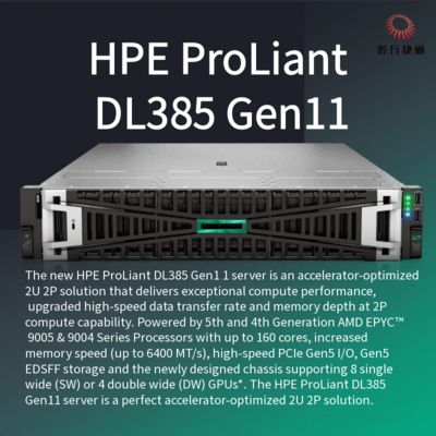 HPE ProLiant DL385 Gen11 Διακομιστής αποθήκευσης, σύστημα αποθήκευσης φλας, κεντρικός διακομιστής