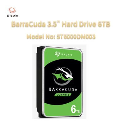 Σκληρός Δίσκος Seagate BarraCuda 3.5" 6TB Αριθμός Μοντέλου: ST6000DM003