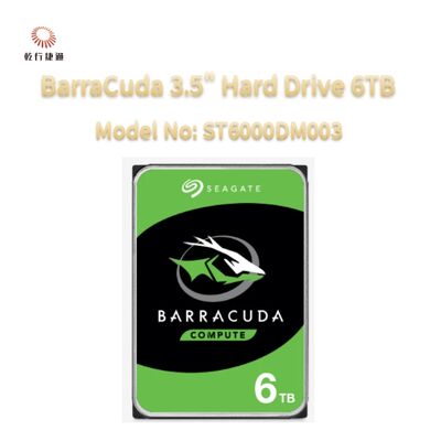 Σκληρός Δίσκος Seagate BarraCuda 3.5" 6TB Αριθμός Μοντέλου: ST6000DM003