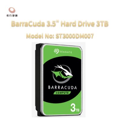 Seagate BarraCuda 3.5" Hard Drive 3TB Model No: ST3000DM007