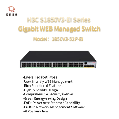 Διαχειριζόμενος διακόπτης WEB H3C S1850V3-EI Series 1850V3-52P-EI Gigabit